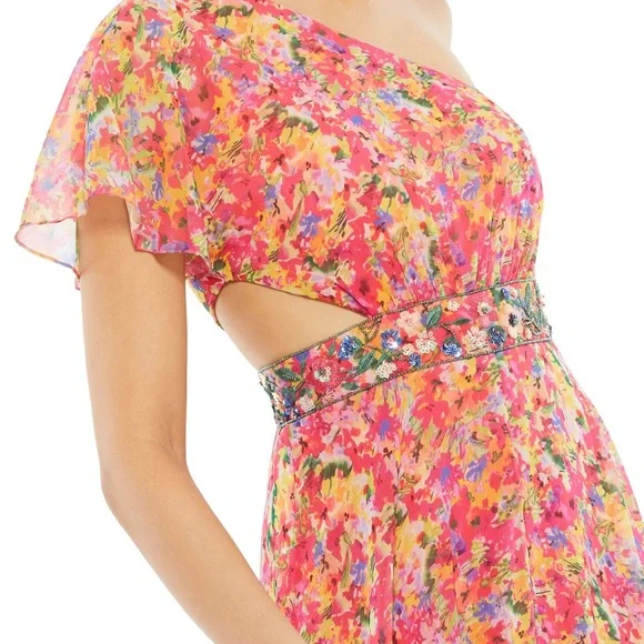 Mac Duggal NWT Floral One-Shoulder Dress - Picture 3 of 3